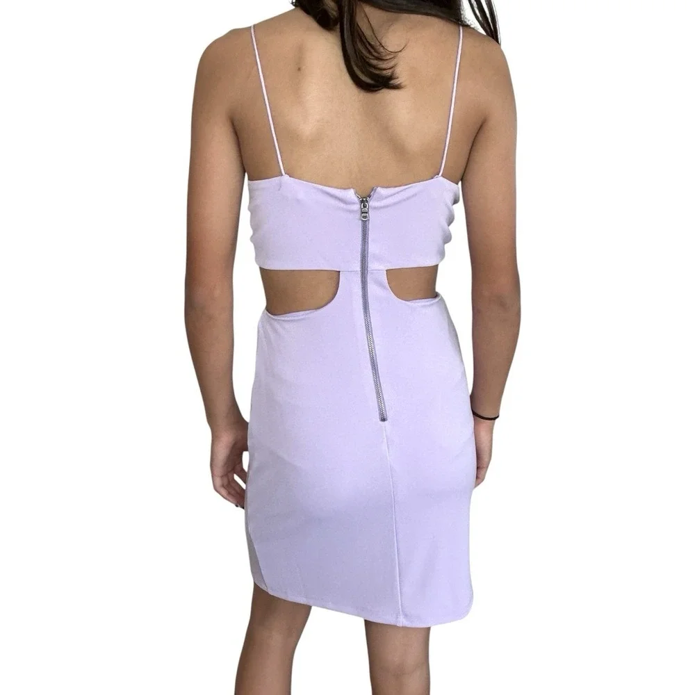 Alice + Olivia Havana Babydoll Cutout Dress Sz‎ 4 Going Out Mini Cocktail Purple